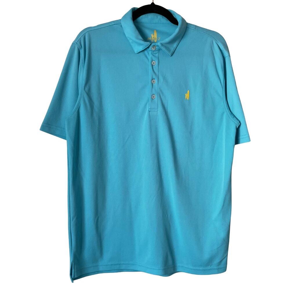 Johnnie-O Shirt Mens Medium Blue Polo Prep-Formance Golf Athleisure Preppy Knit
